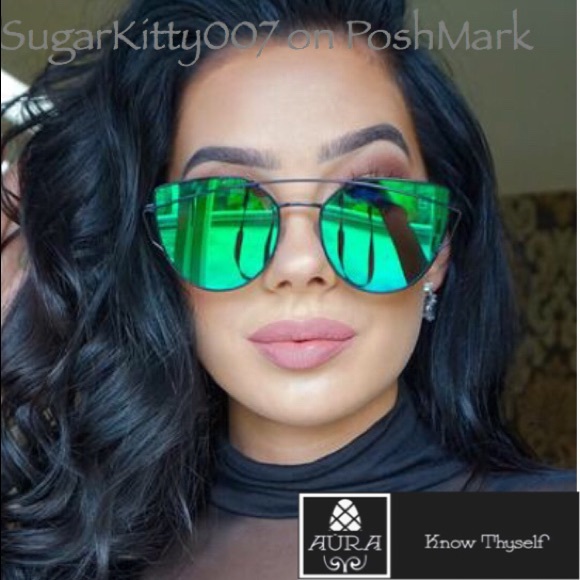 mirror lens cat eye sunglasses